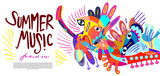 Fototapeta Dinusie - Vector illustration colorful summer music festival banner