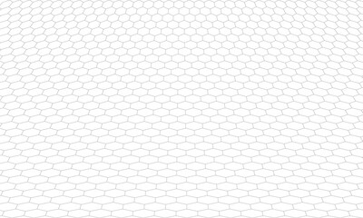 Wall Mural - Hexagon  perspective grid. Abstract hexagonal background.