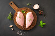 Raw chicken breast fillet
