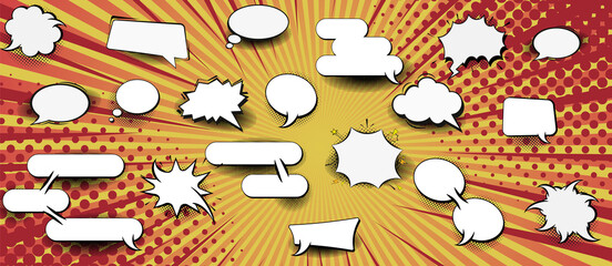 Aufkleber - A collection of funny balloons for comic speeches and also sound effects.