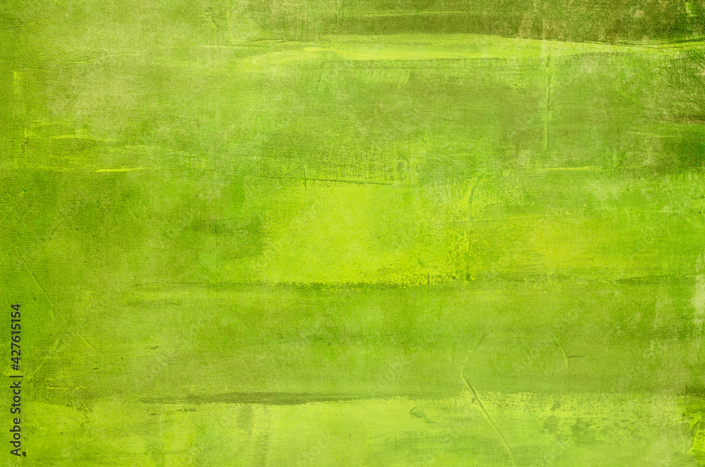 Abstract green canvas painting background - obrazy, fototapety, plakaty 
