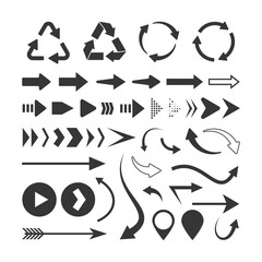 Poster - Set of arrows isolated on white background. Vector illustration. Arrows collection.
