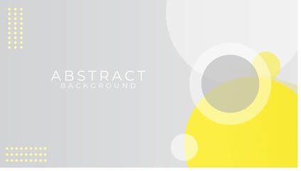 Yellow flat shape and white liquid blob, gray liquid stain, and yellow geometric shape. Set of abstract white dots isolated with gradient or dynamic colors. A background for a card design or a templat