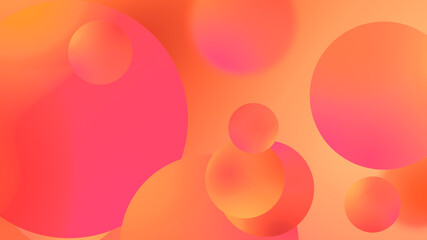 Wall Mural - Abstract orange balls geometric gradient color background.For graphic design. 3d render illustration.