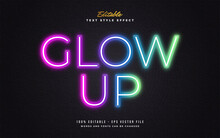 Modern Colorful Neon Text Style Effect. Editable Text Style Effect