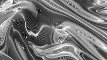 Background Movement Of Abstract Gray Matter In 3d. Waves Of Lines Of Unreal Space.