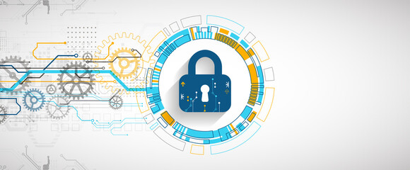 Personal data security Illustrates cyber data or information privacy idea. Color abstract  internet technology.