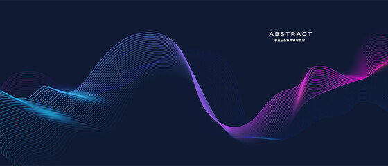 Abstract background with flowing particles. Dynamic waves. vector illustration.	
