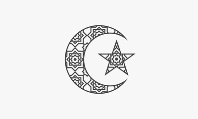 Wall Mural - pattern ornament islamic symbol. vector illustration. isolated on white background.