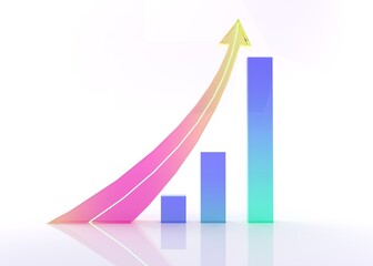 Fototapete - Arrows technology glass for banner statistics and business system. Modern concept of future from commerce technology. Analysis and server operations.Development business. 3D Render Illustration.
