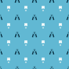 Sticker - Set Car battery jumper power cable and Engine piston on seamless pattern. Vector