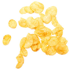 Poster - Potato chips isolated on a white background.