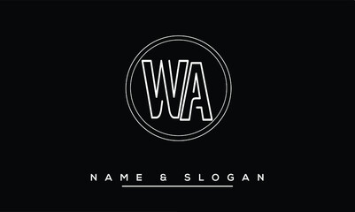 WA, AW, W, A  Abstract Letters Logo Monogram