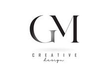 GM G M Letter Design Logo Logotype Concept With Serif Font And Elegant Style Vector Illustration.