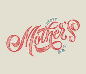 Happy Mother's Day handwritten lettering. Happy Mother's Day typography vector design for greeting cards and poster. Design template celebration. Vector illustration.