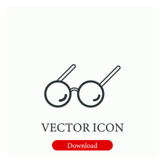 Poster - Glass vector icon.  Editable stroke. Linear style sign for use on web design and mobile apps, logo. Symbol illustration. Pixel vector graphics - Vector