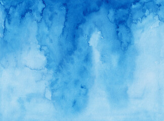 Wall Mural - Watercolor Paper - Blue color - Sea