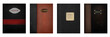 © Apoloart - Leather textured notebook cover in set of four colors like black, grey, brown and chocolate