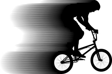 Canvas Print - cyclist silhouette