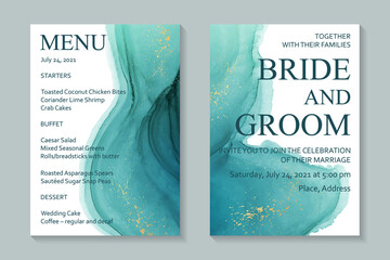 Wall Mural - modern watercolor background or elegant card design for birthday invite or wedding or menu with abst