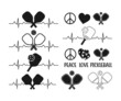 Pickleball Svg, Pickleball heartbeat svg, Peace Love Pickleball SVG, Pickleball Gift, Heartbeat Pickleball SVG, Pickleball Silhouette, Png 