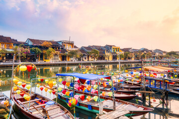 Decorated Boats on the River, Hoi An