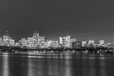 Fototapeta Mosty linowy / wiszący - skyline of  Boston by night