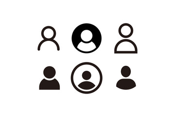 Poster - Set of Simple Flat Profile Icon Illustration Design, Silhouette Avatar, User, Person Icon Collection Template Vector