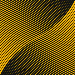 Wall Mural - Abstract wavy pattern with yellow lines. Optical art. Digital image with psychedelic stripes. Vector illustration. Design element for prints, abstract background, posters, tattoo and web design
