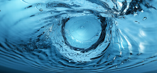 Wall Mural - water background, an eye of the god of water splashed