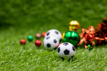 Wall Mural - Soccer with Christmas Decoration for Christmas Holiday