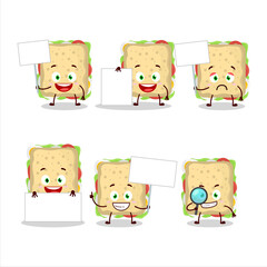 Wall Mural - Sandwich cartoon in character bring information board