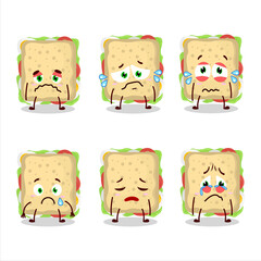 Poster - Sandwich cartoon in character with sad expression