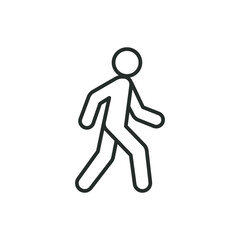 Walk line icon. Simple outline style. Pedestrian, man, pictogram, human, side, walkway concept symbol. Vector illustration isolated on white background. EPS 10.