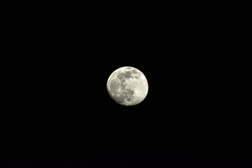 Poster - Beautiful shot of the full moon in the dark night sky