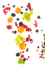 Canvas Print - berry mix isolated on a white background