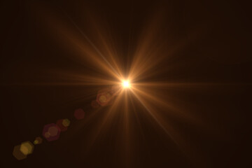 natural, lens flare on the black background