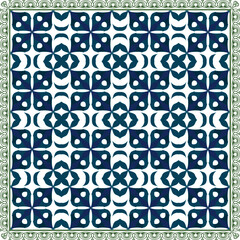 Poster - Elegant abstract scarf pattern design with ethnic and floral ornament. Hijab motif design