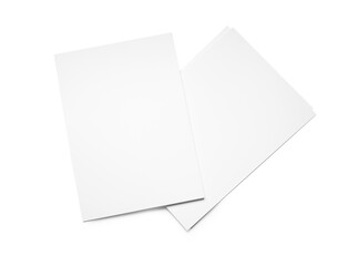 Blank sheets of paper on light background