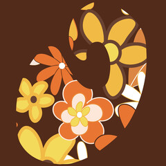 Poster - Retro letter O from the alphabet seamless repeat pattern