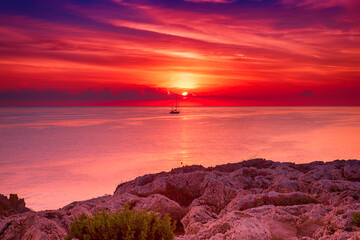 Wall Mural - Sunrise at sea