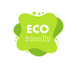 Canvas Print - Eco friendly green amoeba banner. Vector illustration.