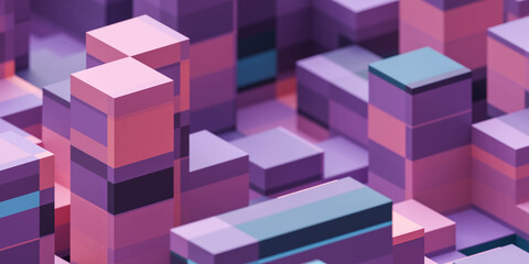 Poster - abstract red geometric shape cube design 3d render illustration