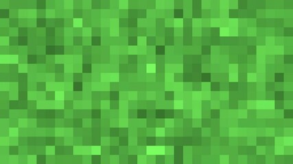 Leinwandbilder - Animated green pixel grass background. The concept of games background. Squares pattern background. Minecraft concept. illustration. Light Green abstract textured polygonal background