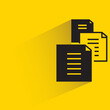 © bigpa - documents with shadow on yellow background