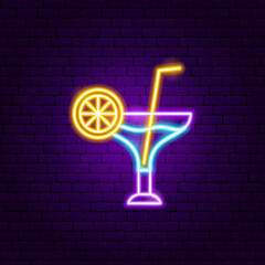 Canvas Print - Cocktail Drink Neon Sign