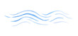 Watercolor wavy lines isolated on a white background. Sea waves clipart. Blue wave illustration for your design.