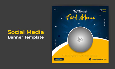 Wall Mural - Elegant luxury restaurant culinary social media post template, promo, discount, sale, realistic torn paper style