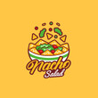 Taco nacho mexican salad bowl logo icon symbol illustration