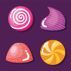 Sticker - four sweet candies